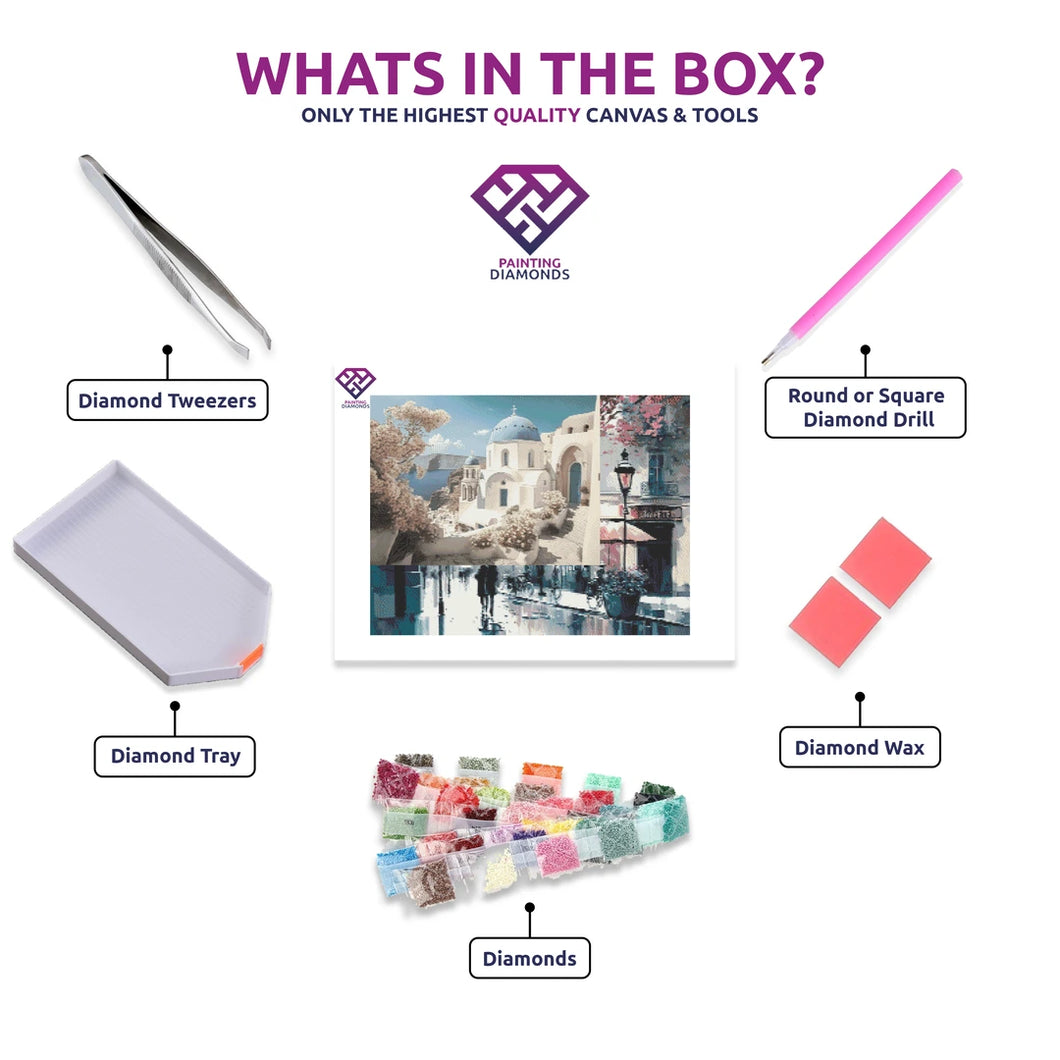 Santorini - 5D Diamond Painting Kit