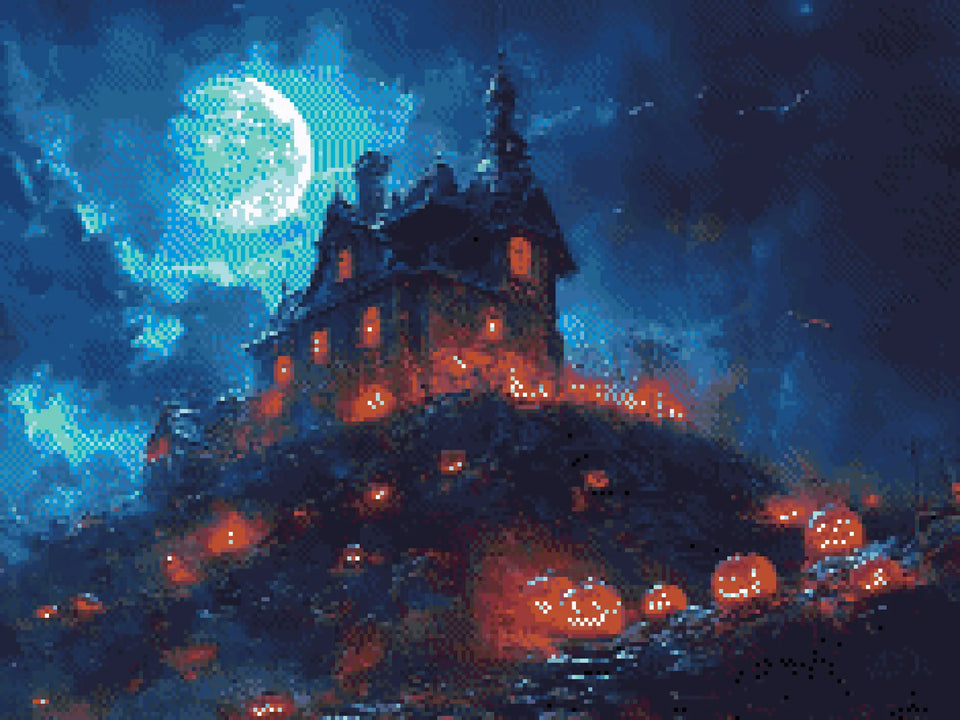 Haunted House Shadows - Diamond Painting Kit