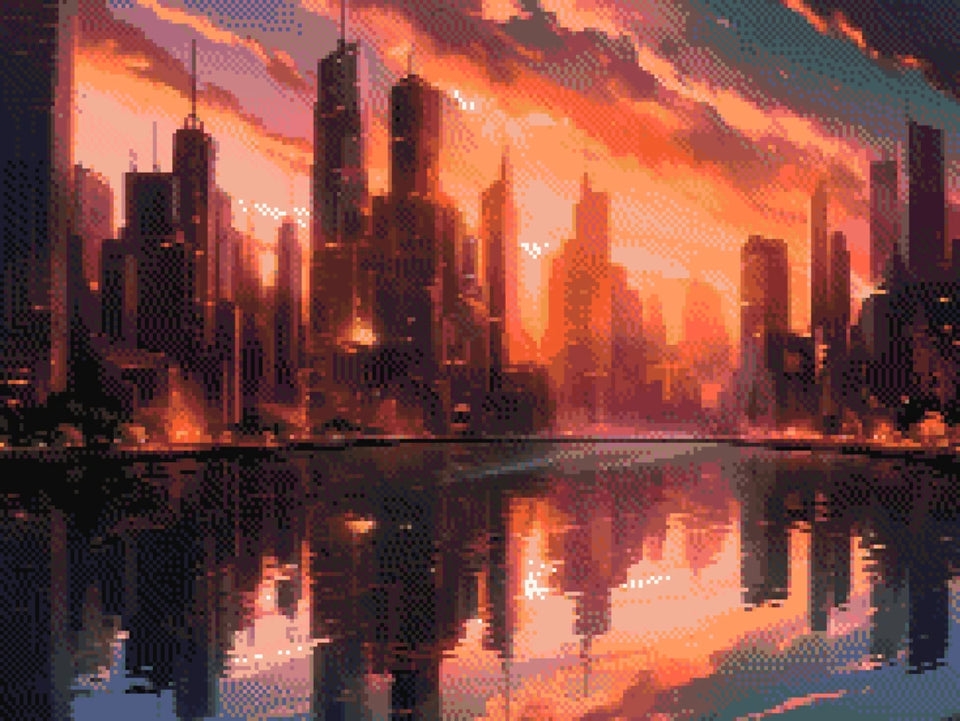 Sunset City - 5D Diamond Painting Kit