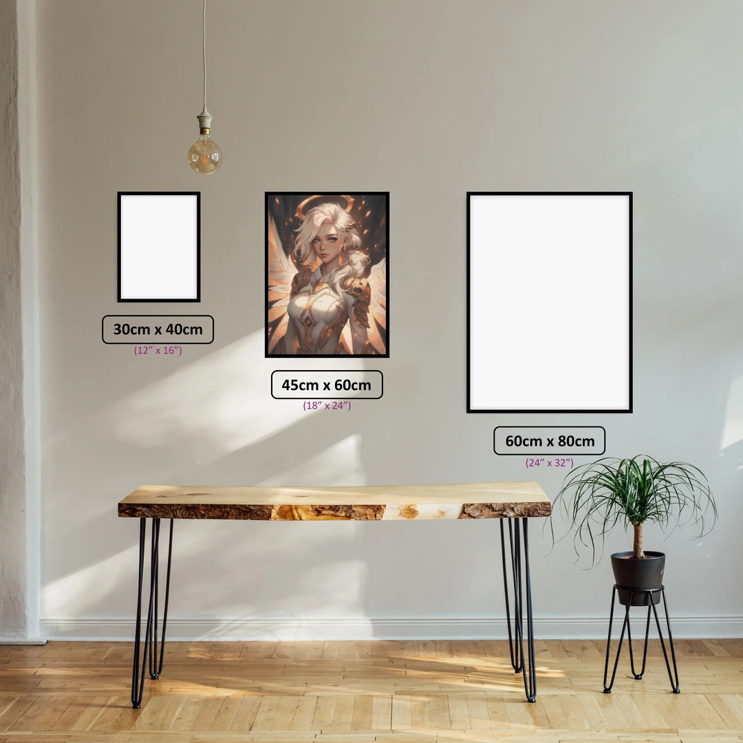 Angelic Artificer diamond painting displayed in a room setting