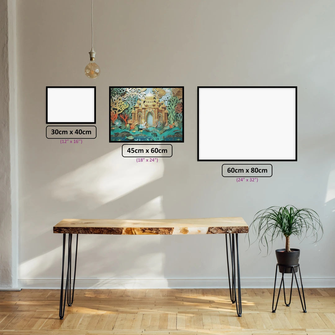 Atlantis diamond painting displayed in a room setting