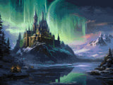 Aurora Fortress artwork shown as a completed diamond painting preview