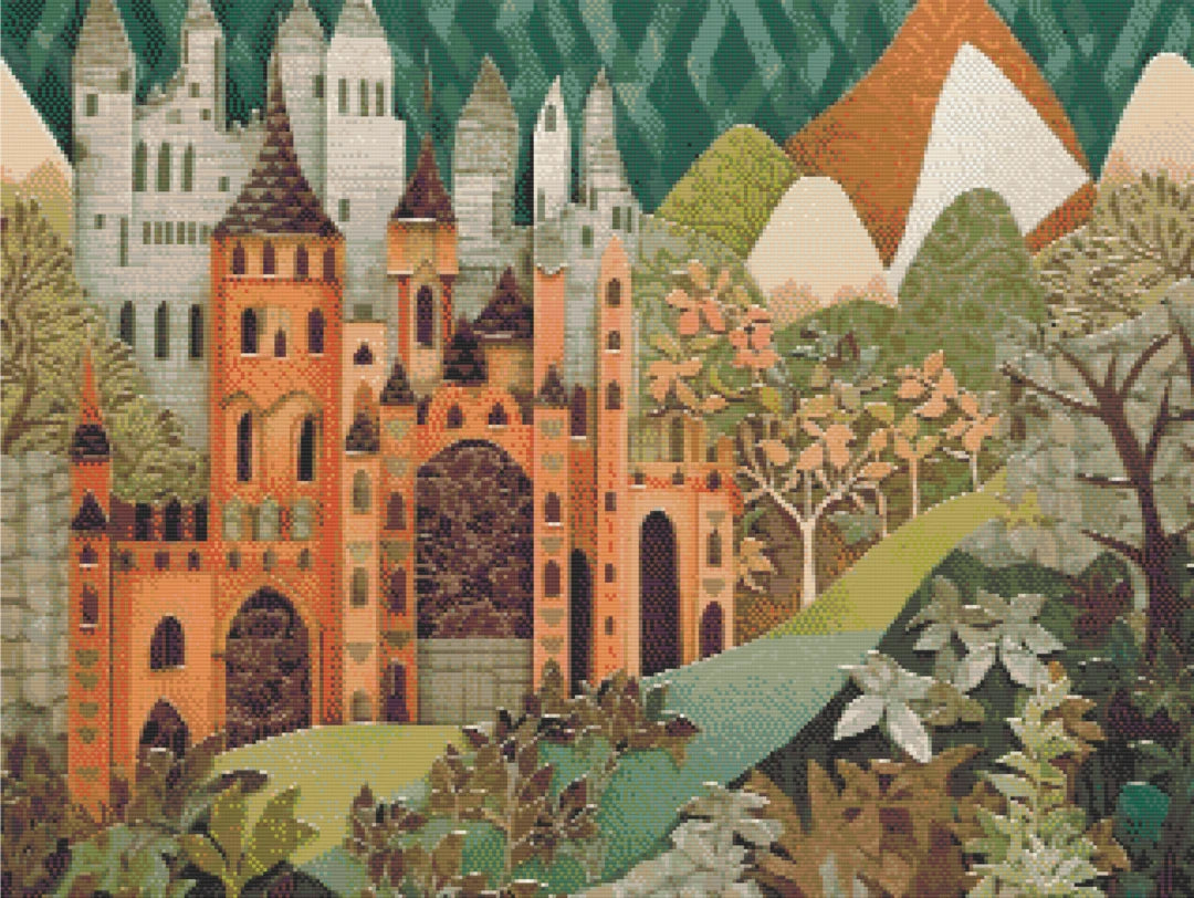 Camelot artwork shown as a completed diamond painting preview