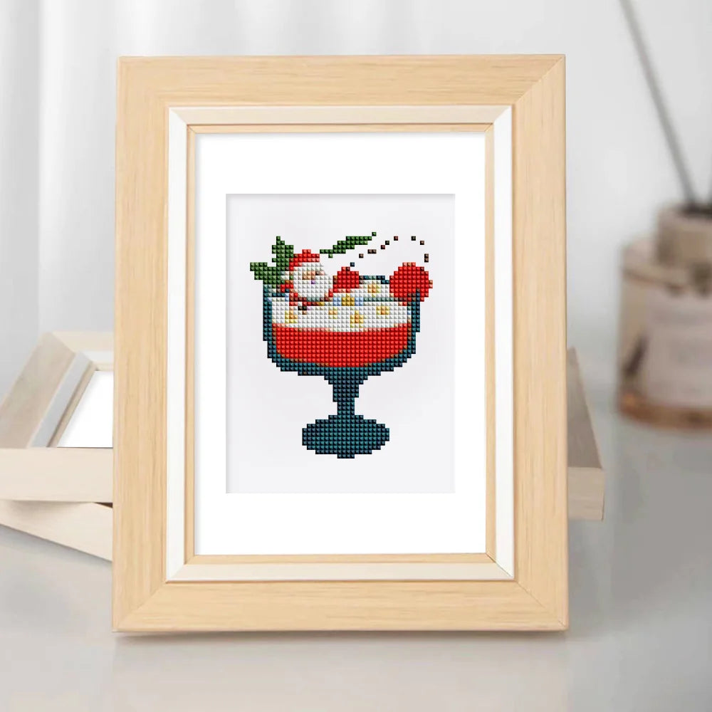 Framed Christmas Desserts mini diamond painting artwork displayed in a styled setting