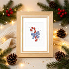 Classic Christmas Icons mini diamond painting design displayed in a decorative room setting