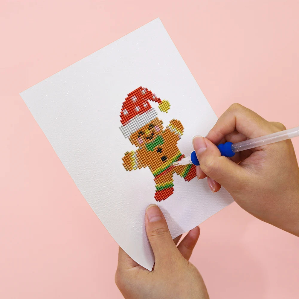 Applying drills to a Classic Christmas Icons mini diamond painting design