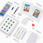What's included with the Colourful Travel Postcards twelve-pack mini diamond painting set