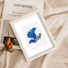 Completed Colourful Tropical Fish mini diamond painting shown as framed decor