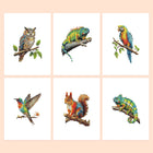 Colourful Woodland Wildlife six-pack mini diamond painting set with all designs