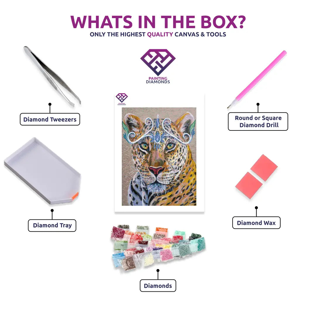 Confidence diamond painting kit contents shown together
