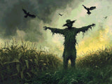 Creepy Scarecrow Lurks artwork shown as a completed diamond painting preview