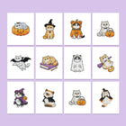 Cute Halloween Pets twelve-pack mini diamond painting set with all designs