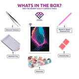 Deep Sea diamond painting kit contents shown together