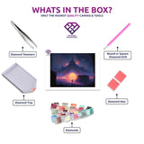 Enchanted Carnival diamond painting kit contents shown together