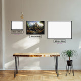 Enchanting Hilltop Castle diamond painting displayed in a room setting