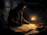 Enigmatic Detective artwork shown as a completed diamond painting preview