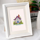 Fairy Garden Cottages mini diamond painting design displayed in a decorative room setting