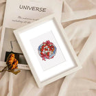 Completed Festive Ornaments & Gifts mini diamond painting shown as framed decor