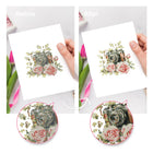 Before and after view of a Floral Arrangements & Wreaths mini diamond painting design