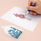 Close-up of drills being placed on a Floral Arrangements mini diamond painting design