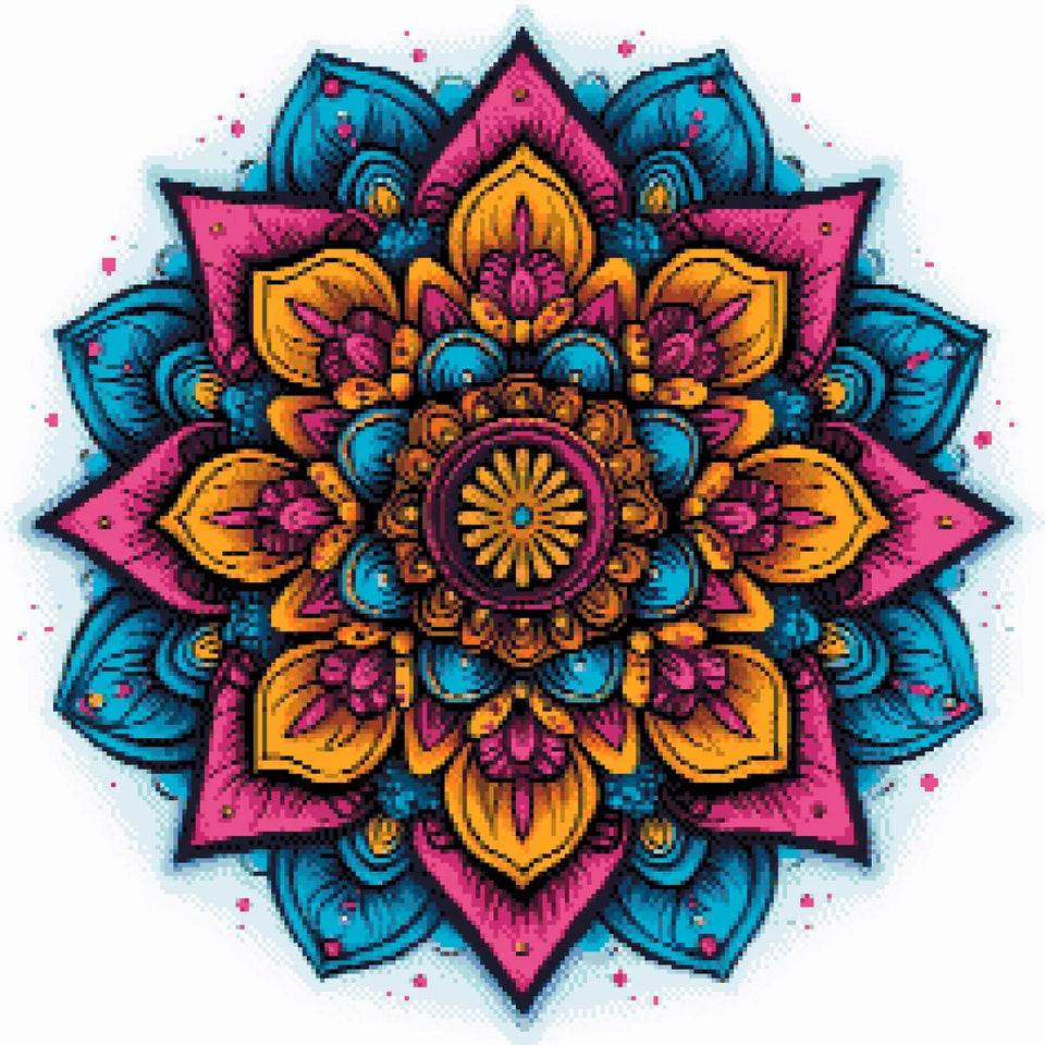 Floral Mandala Bliss - Diamond Painting Kit