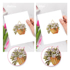 Before and after view of a Garden Gifts & Florals mini diamond painting design