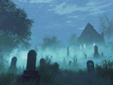 Ghostly Graveyard Mist artwork shown as a completed diamond painting preview