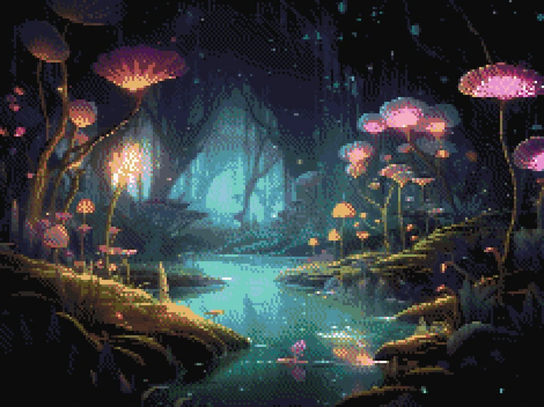 Glowing Haven artwork shown as a completed diamond painting preview