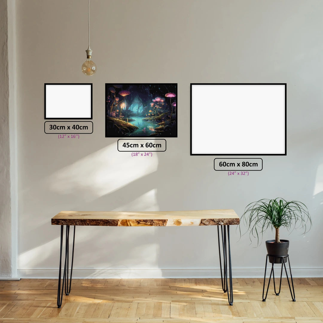 Glowing Haven diamond painting displayed in a room setting