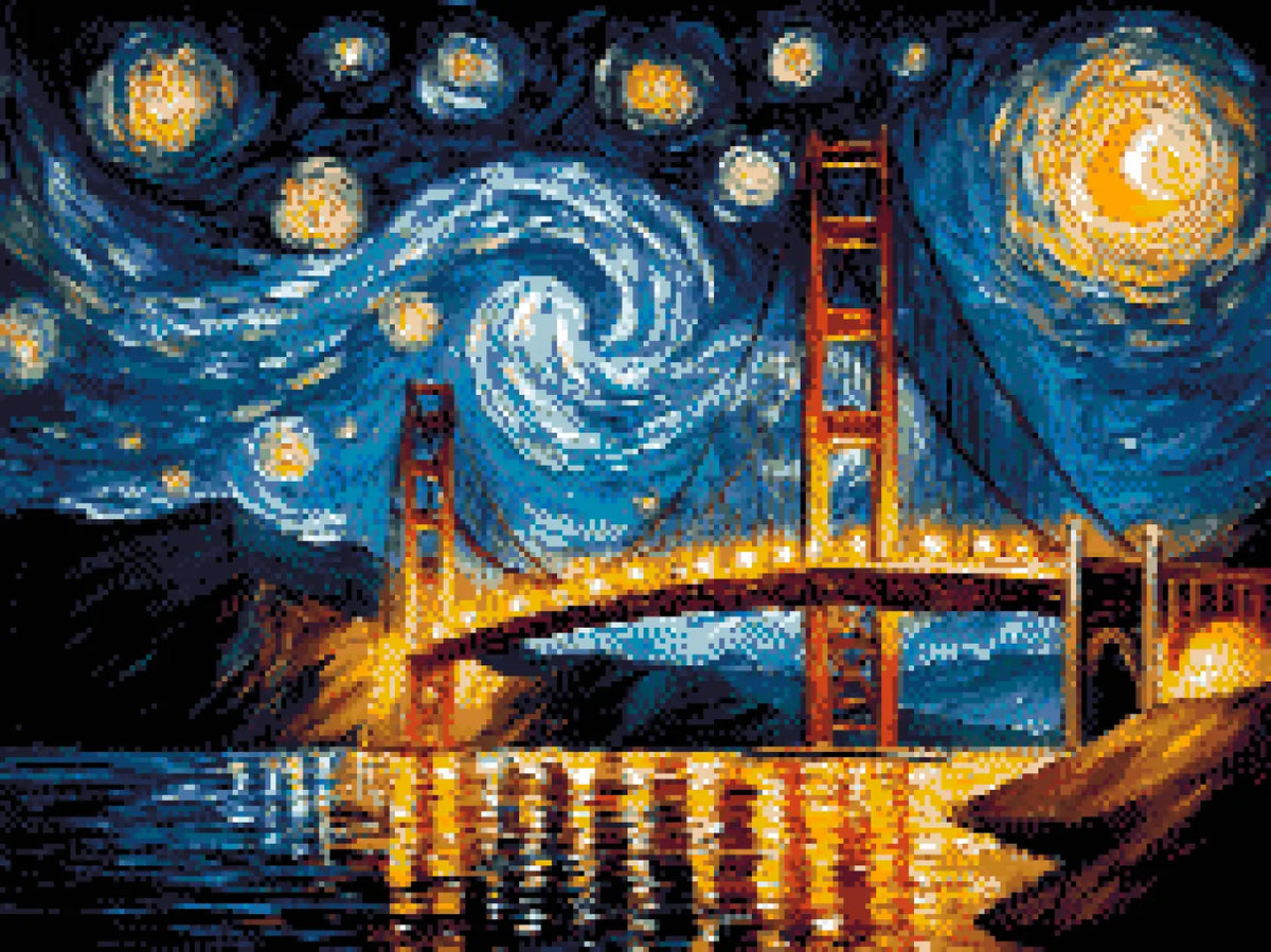 Golden Gate Nights – Diamond Painting Kit