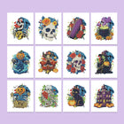 Gothic Halloween Night twelve-pack mini diamond painting set with all designs