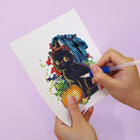 Applying drills to a Gothic Halloween Night mini diamond painting design