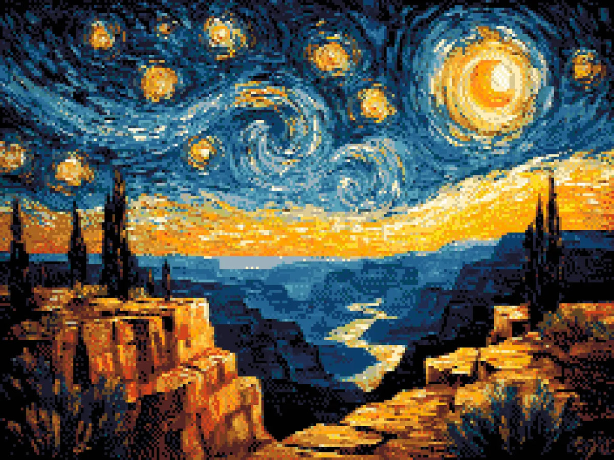 Grand Canyon at Dusk artwork shown as a completed diamond painting preview