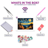 Grand Canyon at Dusk diamond painting kit contents shown together