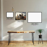Heroic Knight diamond painting displayed in a room setting