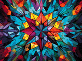 Kaleidoscope artwork shown as a completed diamond painting preview