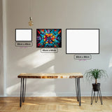 Kaleidoscope diamond painting displayed in a room setting