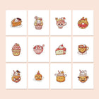 Kawaii Cakes & Desserts twelve-pack mini diamond painting set with all designs