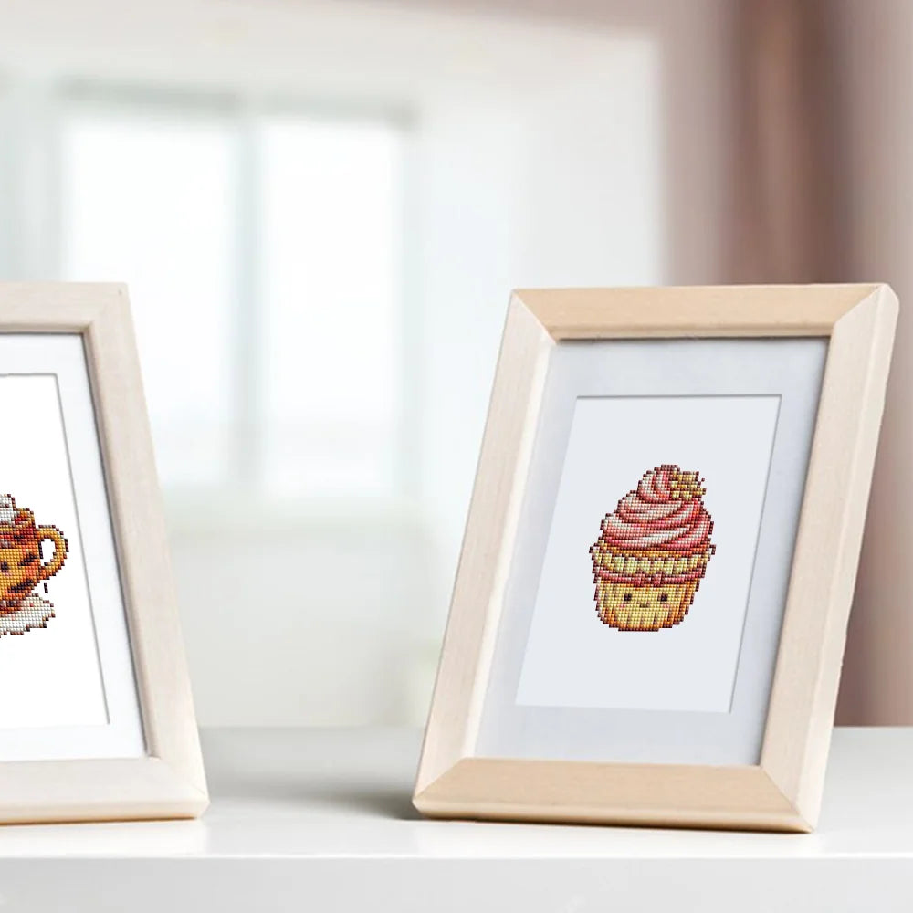 Framed Kawaii Cakes & Desserts mini diamond painting artwork presented as finished decor