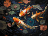 Koi Harmony artwork shown as a completed diamond painting preview
