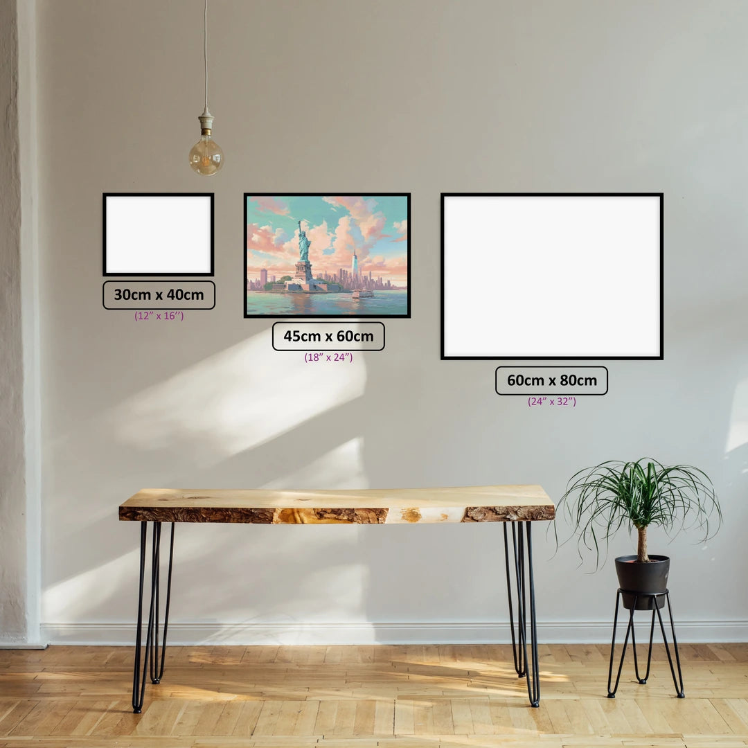 Liberty Pastels diamond painting displayed in a room setting