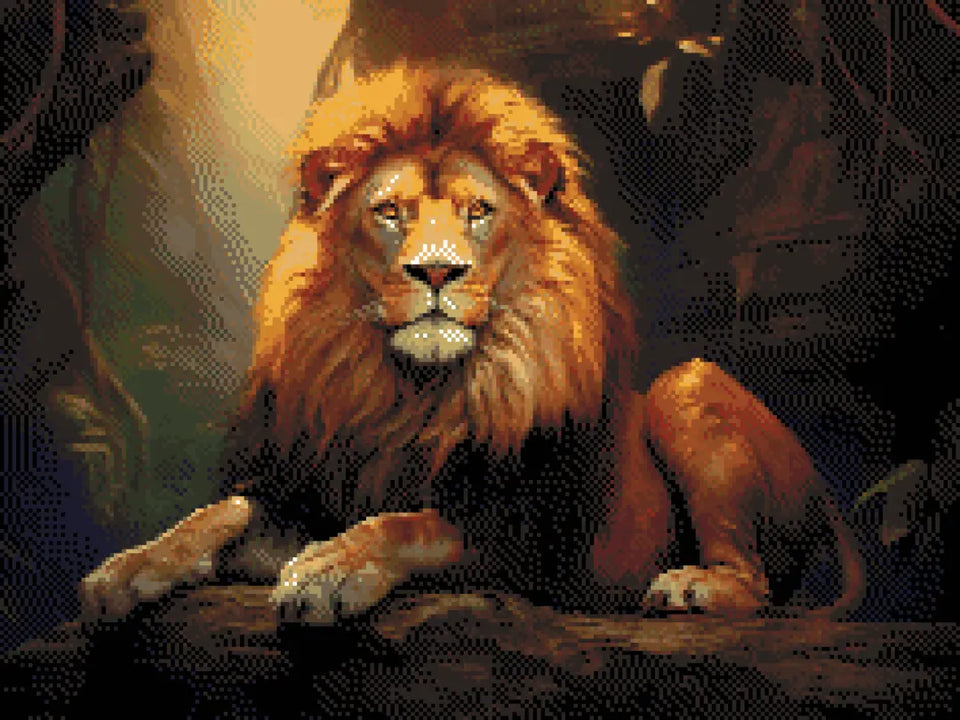 Leo's Regal Majesty - 5D Diamond Painting Kit