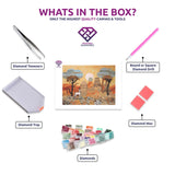 Lost City of the Kalahari diamond painting kit contents shown together