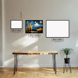 Mount Fuji in Autumn diamond painting displayed in a room setting