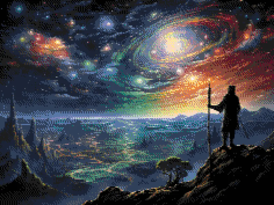Mystical Sky artwork shown as a completed diamond painting preview