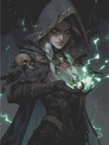 Necromancer's Storm artwork shown as a completed diamond painting preview