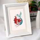 Pastel Mermaids mini diamond painting design displayed in a decorative room setting