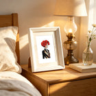 Framed Red Rose Fashion mini diamond painting artwork presented as finished decor