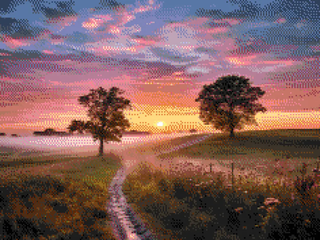 Rolling Meadows artwork shown as a completed diamond painting preview