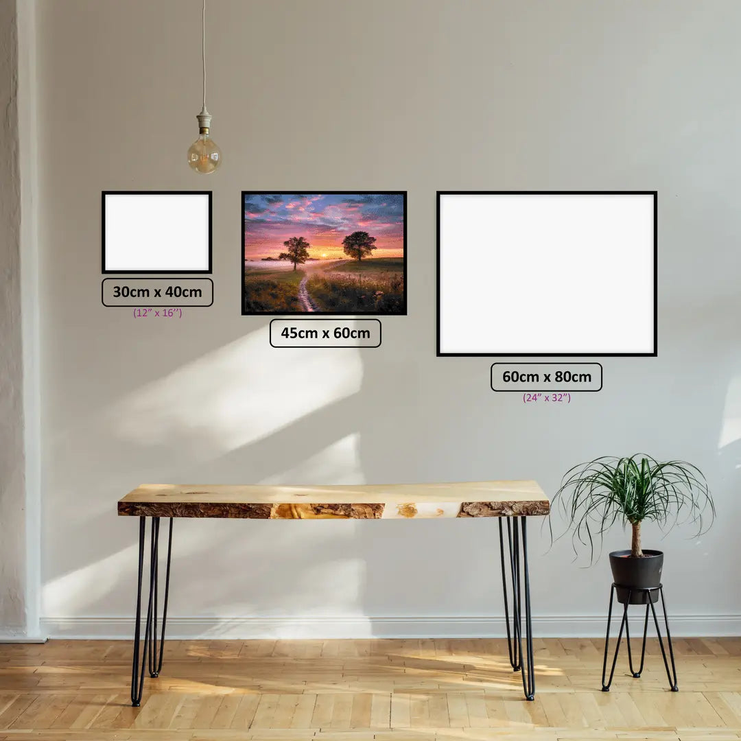 Rolling Meadows diamond painting displayed in a room setting